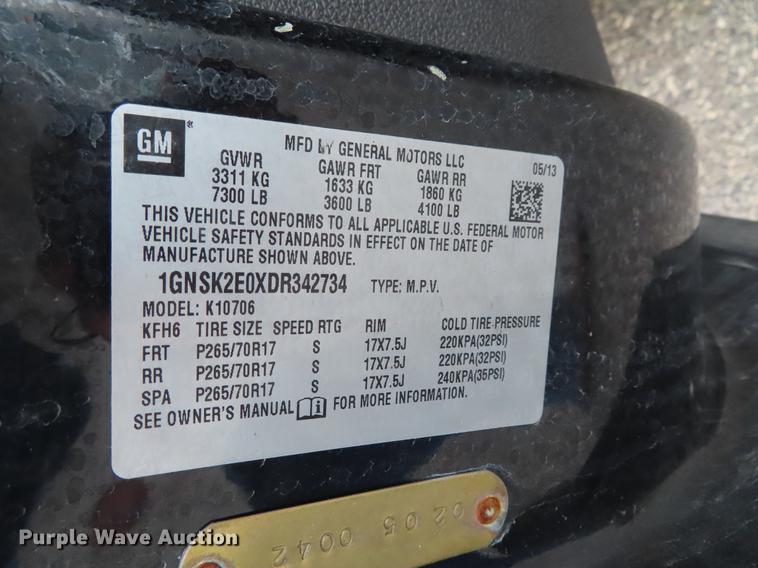 image for item DE3434 2013 Chevrolet Tahoe Police SUV