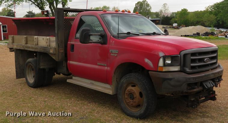 image for item DE8027 2002 Ford F550 Super Duty XL dump flatbed truck