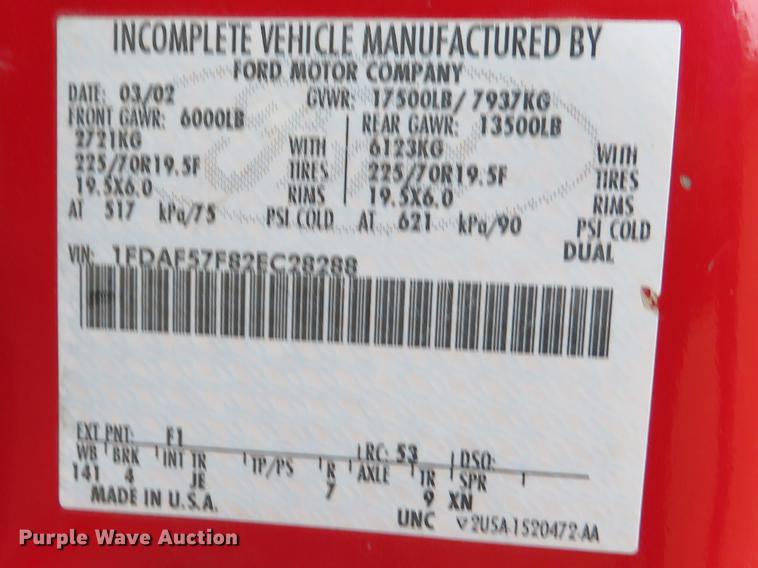 image for item DE8027 2002 Ford F550 Super Duty XL dump flatbed truck