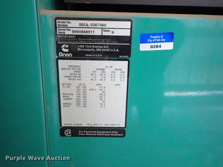 image for item DF1131 Onan DGCA-3367460 generator