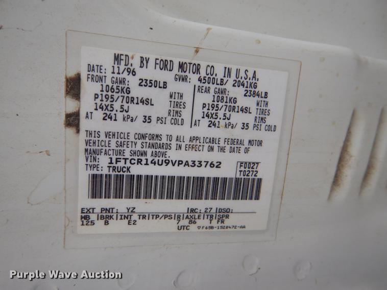 image for item DG1010 1997 Ford Ranger XL SuperCab pickup truck