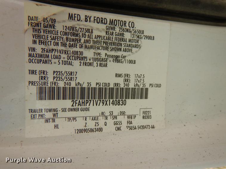 image for item DG1018 2009 Ford Crown Victoria Police Interceptor