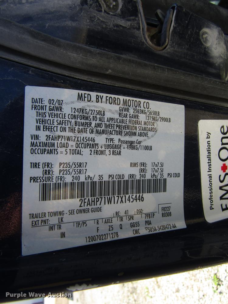 image for item EU9617 2007 Ford Crown Victoria Police Interceptor