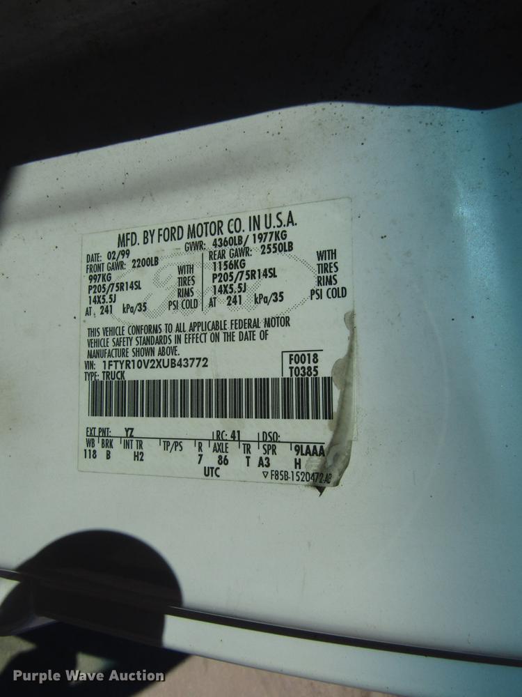 image for item EU9619 1999 Ford Ranger pickup truck