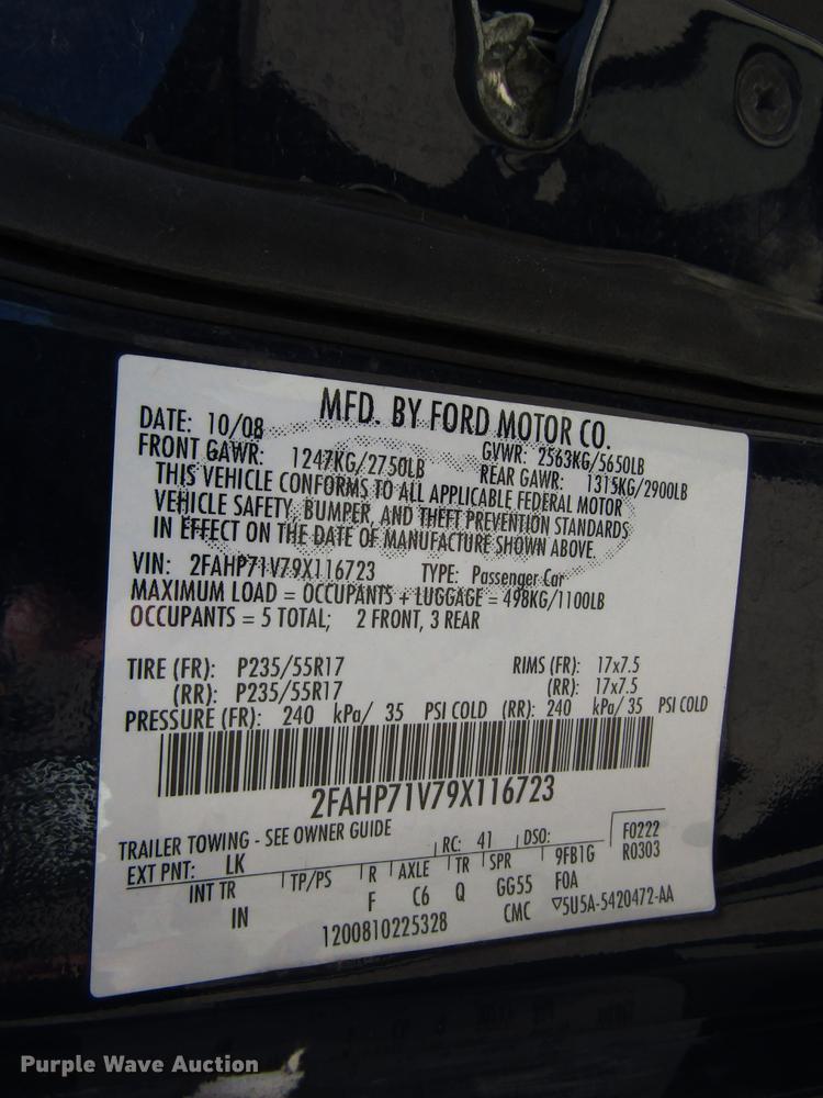 image for item EU9622 2009 Ford Crown Victoria Police Interceptor