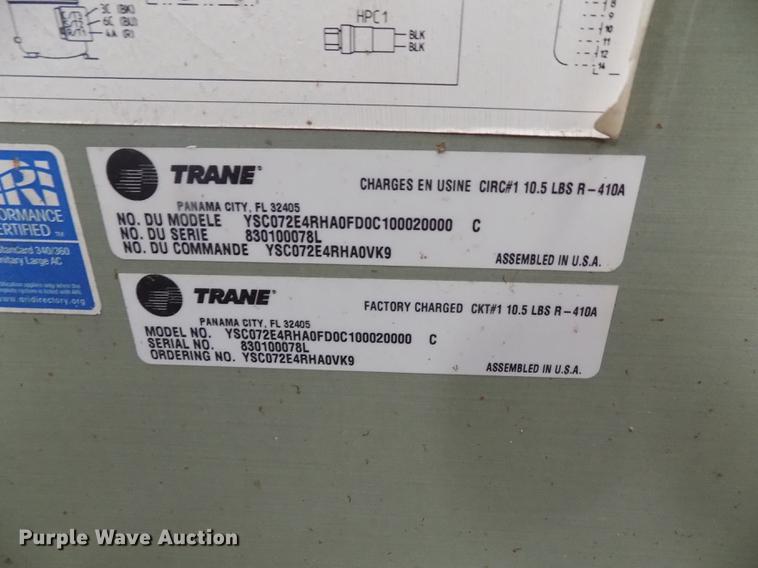 image for item FG9270 2008 Trane rooftop AC and heat unit