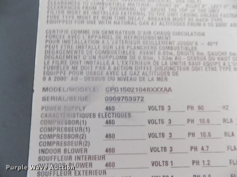 image for item FG9274 Amana rooftop AC and heat unit