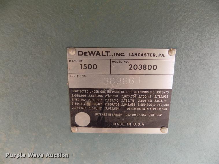 image for item FG9279 Dewalt 203800 radial arm saw