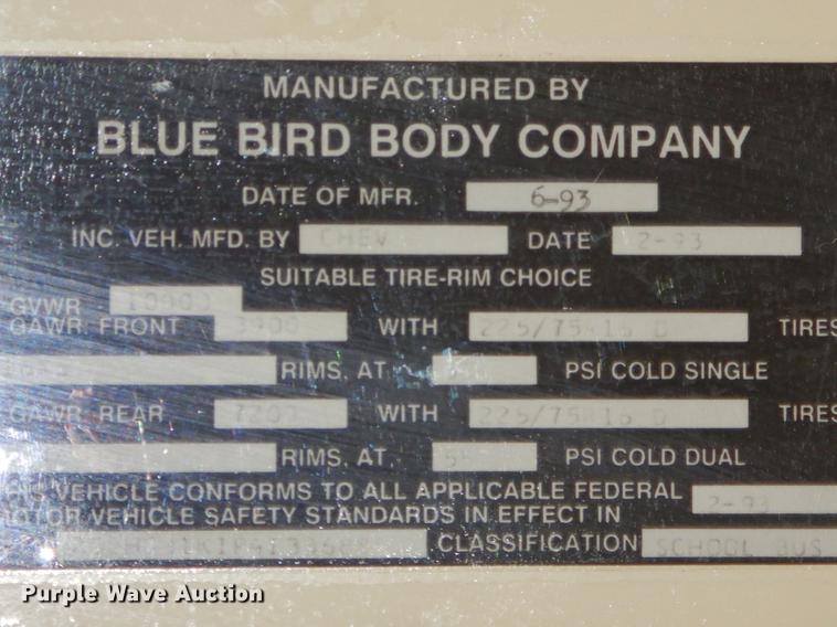 image for item FH9278 1993 Chevrolet Sport Van G30 shuttle bus