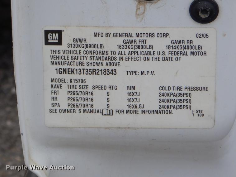 image for item FH9285 2005 Chevrolet Tahoe SUV