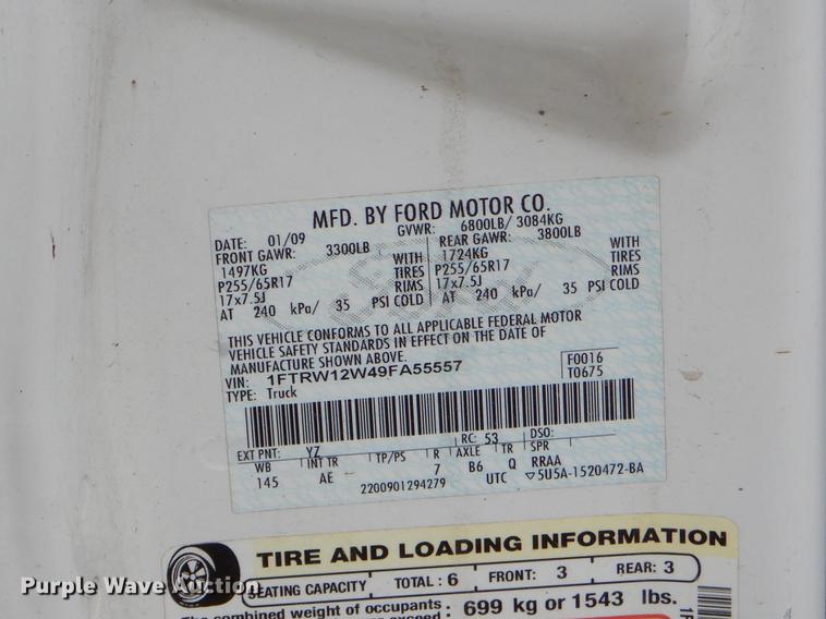 image for item FH9348 2009 Ford F150 SuperCrew pickup truck