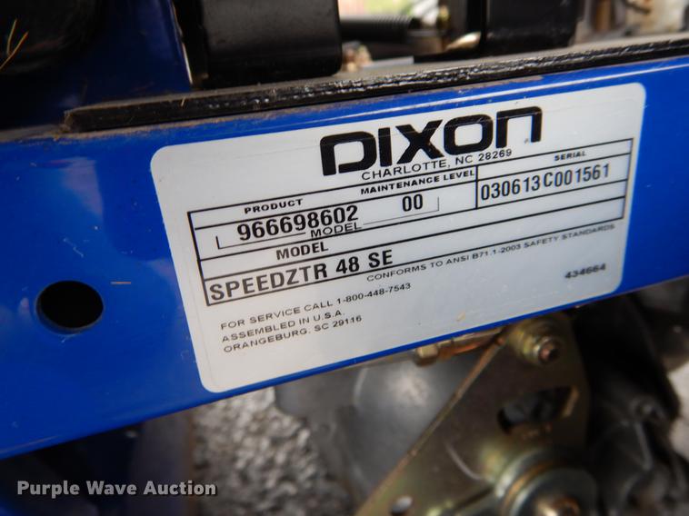 image for item FI9564 Dixon Speed ZTR48SE ZTR lawn mower