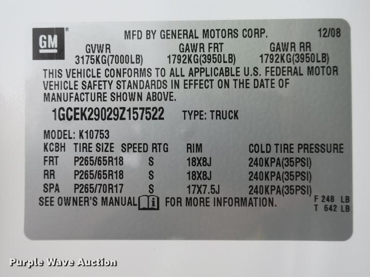 image for item DB8791 2009 Chevrolet Silverado 1500 Ext. Cab pickup truck