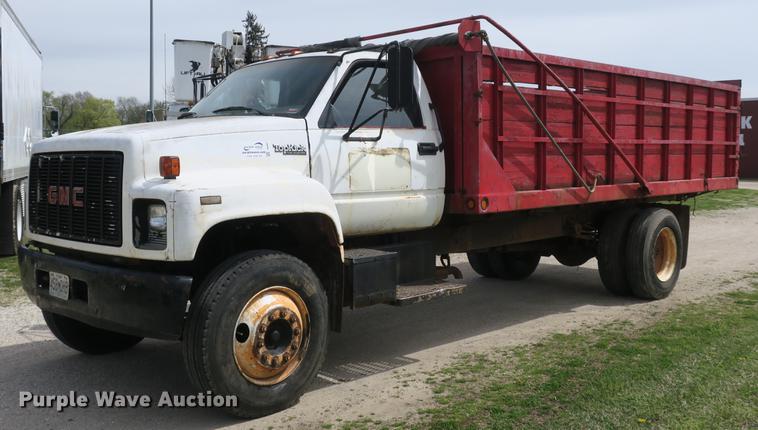 image for item DB8801 1990 GMC C6000 flat dump bed truck