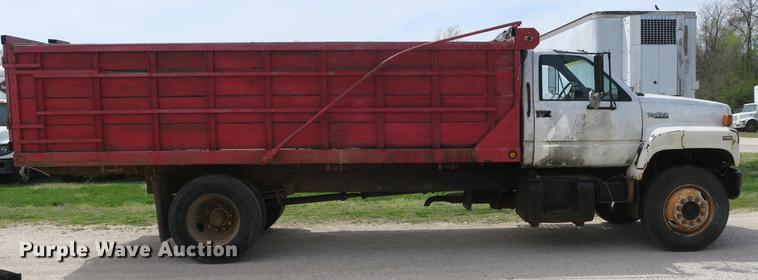 image for item DB8801 1990 GMC C6000 flat dump bed truck