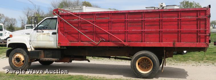 image for item DB8801 1990 GMC C6000 flat dump bed truck