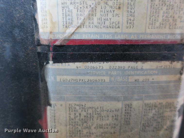 image for item DB8801 1990 GMC C6000 flat dump bed truck