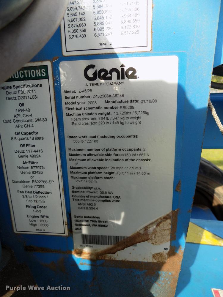 image for item DB9713 Genie Z-45/25 boom lift