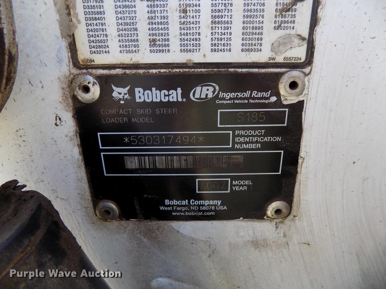 image for item DB9717 2007 Bobcat S185 skid steer
