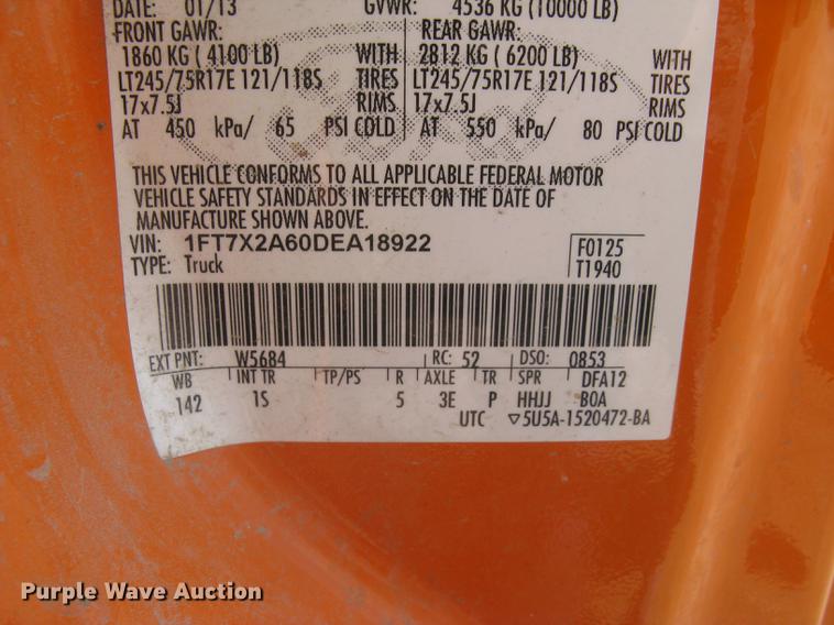 image for item DC1357 2013 Ford F250 Super Duty XL SuperCab pickup truck