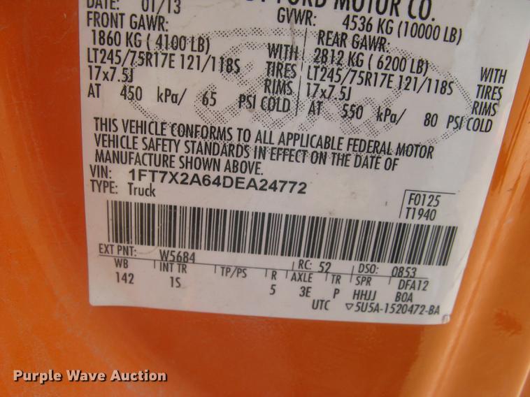 image for item DC1359 2013 Ford F250 Super Duty XL SuperCab pickup truck