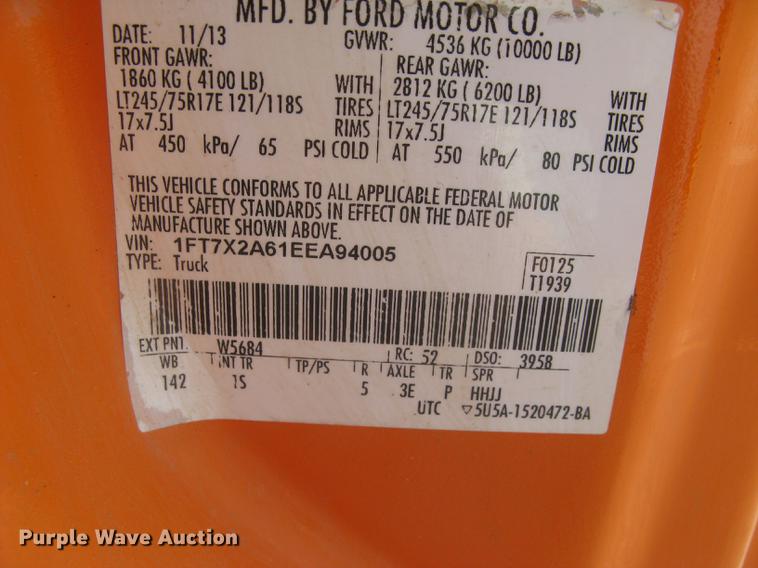 image for item DC1361 2014 Ford F250 Super Duty XL SuperCab pickup truck