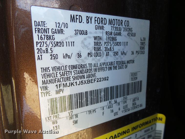 image for item DC5220 2011 Ford Expedition EL King Ranch SUV