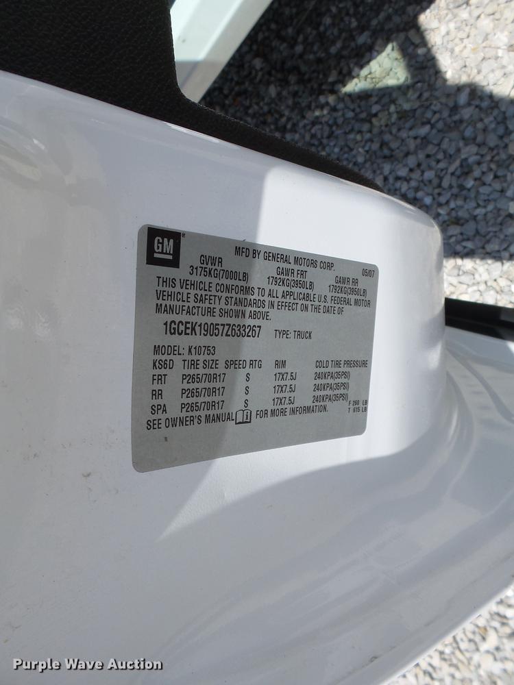 image for item DD2279 2007 Chevrolet Silverado 1500 Ext. Cab pickup truck