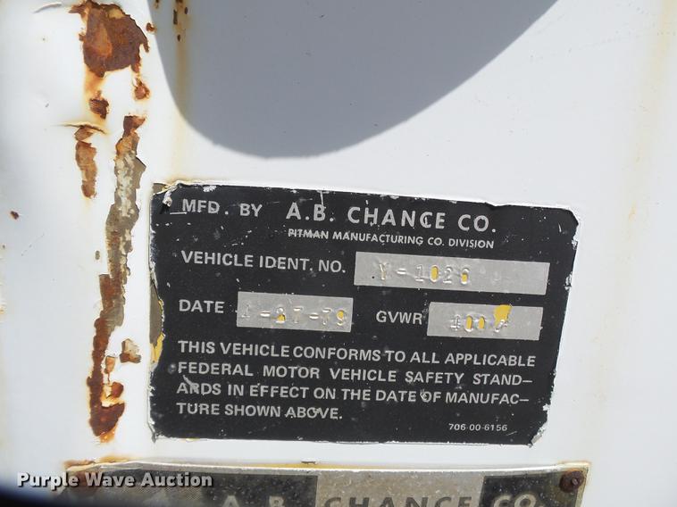 image for item DD2283 1979 AB Chance H/S 69KV Hot Stick utility trailer