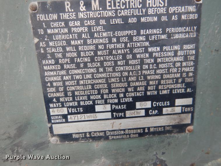 image for item DE3896 (4) hoist cranes