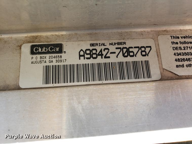 image for item DE3911 Club Car A9842-706787 golf cart