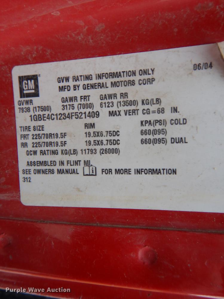 image for item DE8323 2004 Chevrolet C4500 utility truck