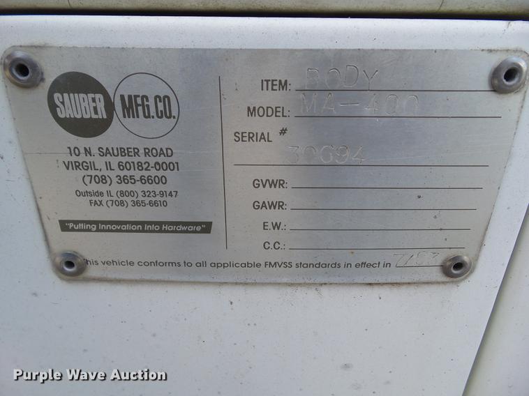 image for item DF0754 Sauber Mfg. MA-400 utility bed