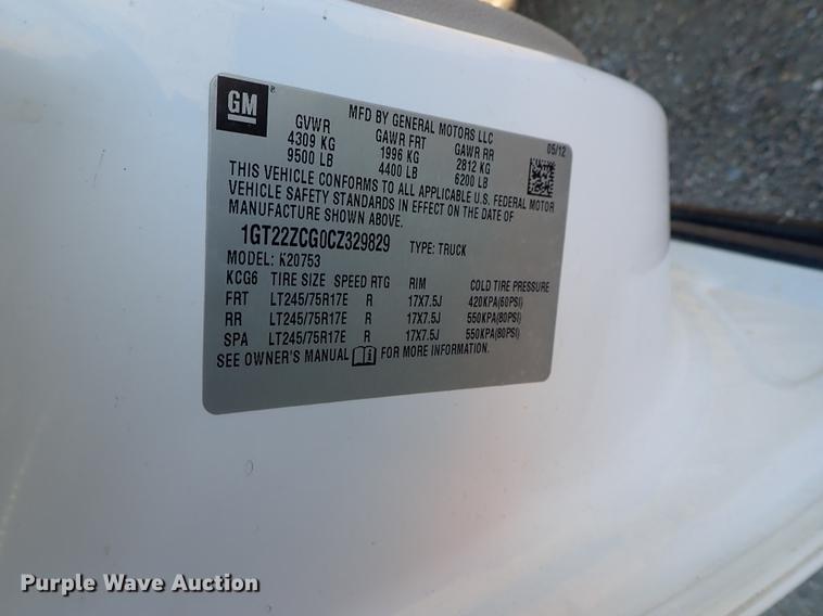 image for item DF1127 2012 GMC Sierra 2500HD Ext. Cab pickup truck