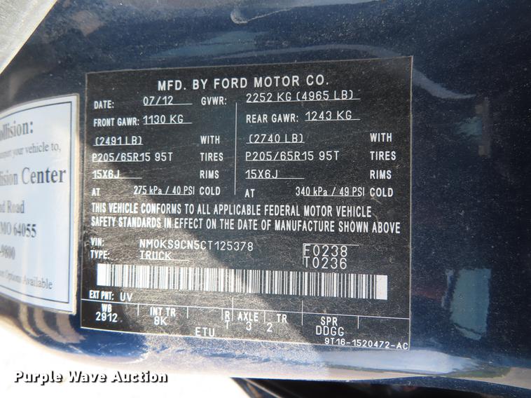 image for item DF7817 2012 Ford Transit Connect van