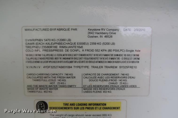 image for item DG3417 2010 Keystone Outback Sydney Edition camper