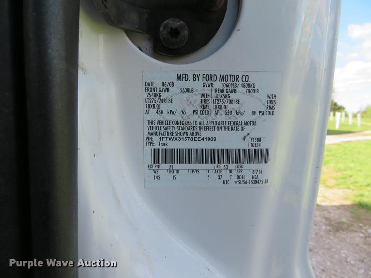 image for item DG3989 2008 Ford F350 Super Duty XL SuperCab utility bed pickup truck