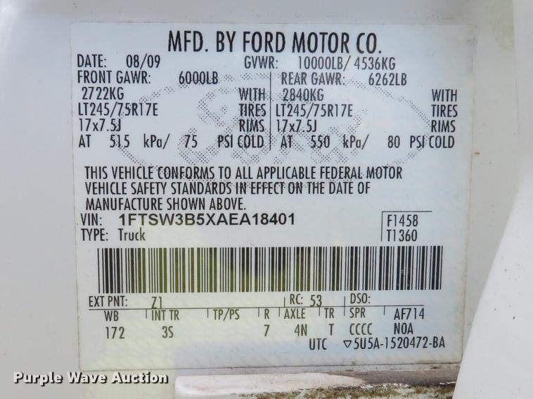 image for item DG3991 2010 Ford F350 Super Duty XL Crew Cab pickup truck