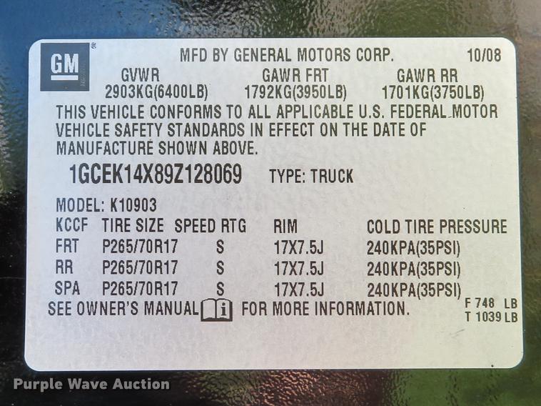 image for item DG3996 2009 Chevrolet Silverado 1500 pickup truck