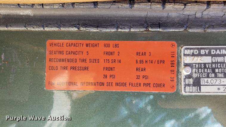 image for item EN9905 1973 Mercedes Benz 280C