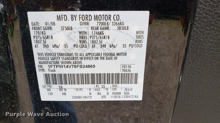 image for item EN9910 2008 Ford F150 SuperCrew pickup truck