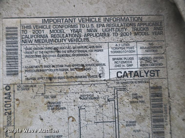 image for item EO9484 2001 Dodge Dakota SLT Quad Cab pickup truck