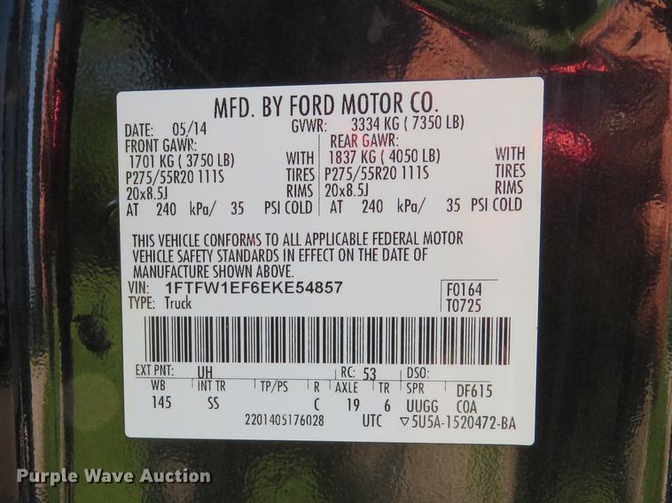 image for item EV9637 2014 Ford F150 STX SuperCrew pickup truck