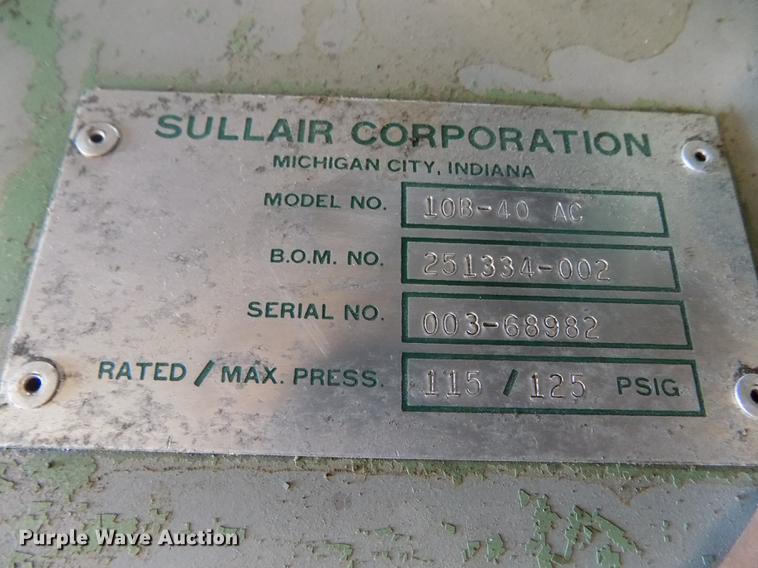 image for item FG9252 Sullair 10B-40AC screw type compressor