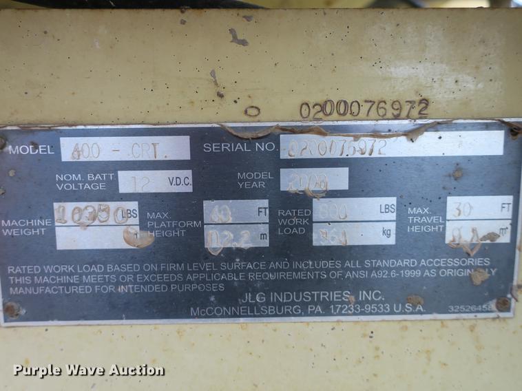 image for item DB8796 JLG 400CRT scissor lift