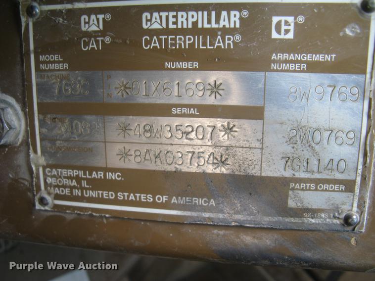 image for item DC1363 1993 Caterpillar 769C haul truck