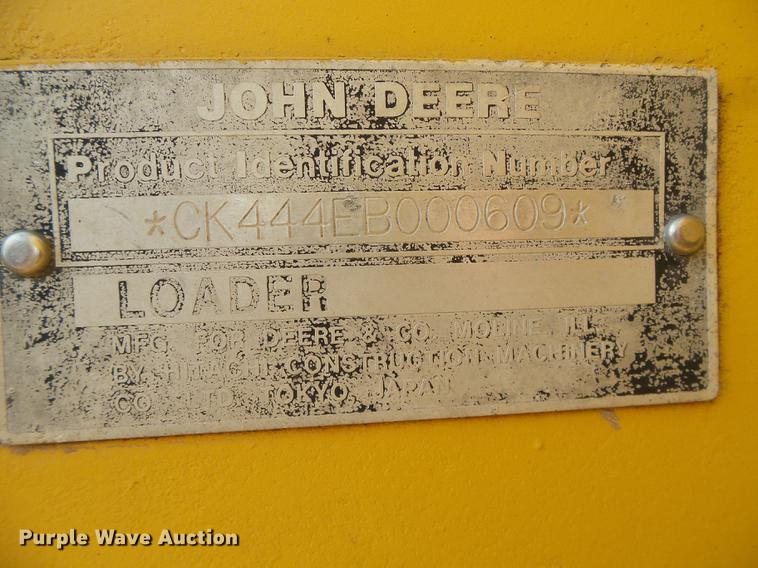 image for item DC5211 1989 John Deere 444E wheel loader