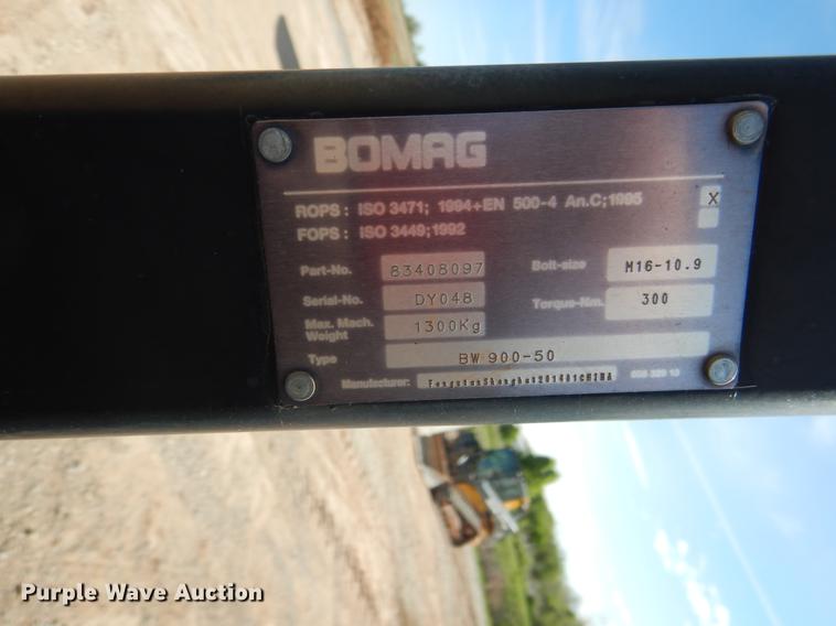 image for item DE3874 2011 Bomag BW900-50 double drum vibratory roller