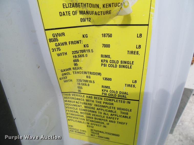 image for item DF7196 2012 Dodge Ram 5500 bucket truck