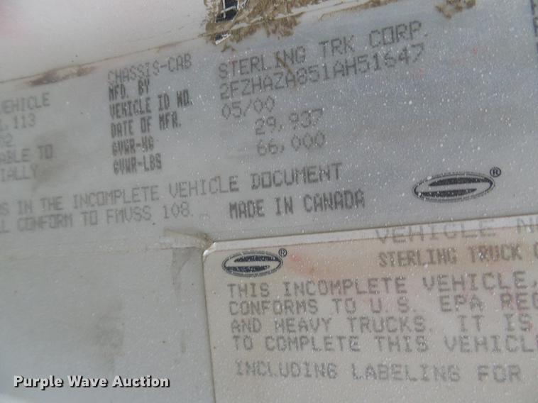 image for item DF7222 2001 Sterling L-Line ready mix truck